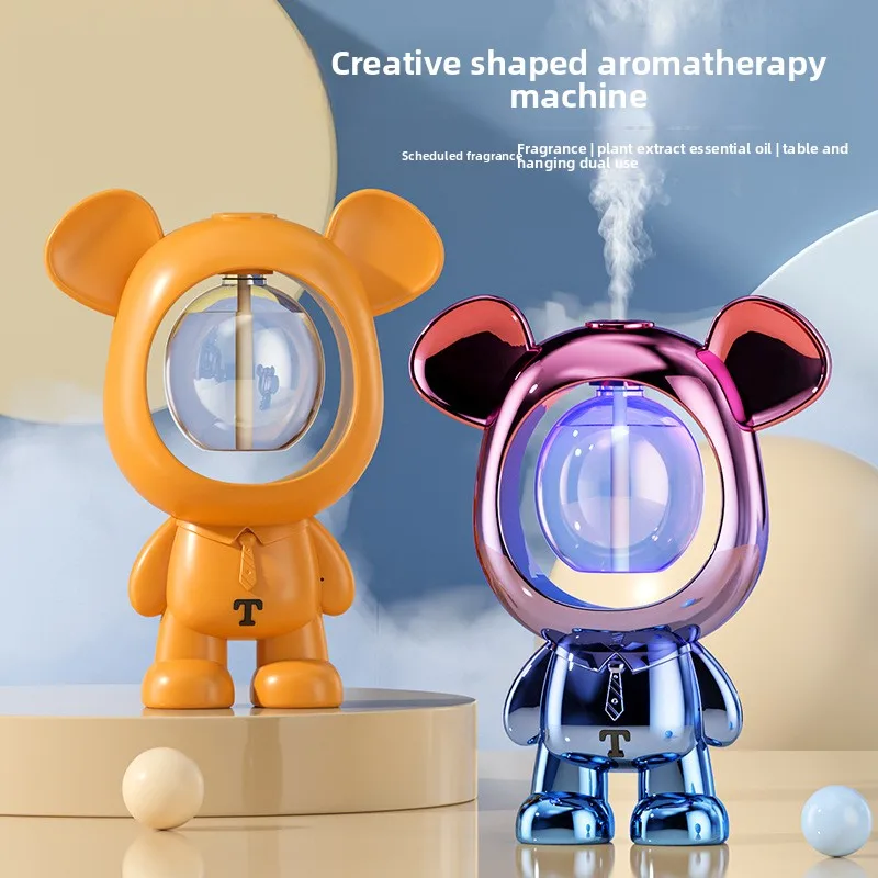 Bear-shaped Aromatherapy Machine Air Purifier Timer Auto Atomization Built-in Battery Anti Dry Burning Desktop For Home Office