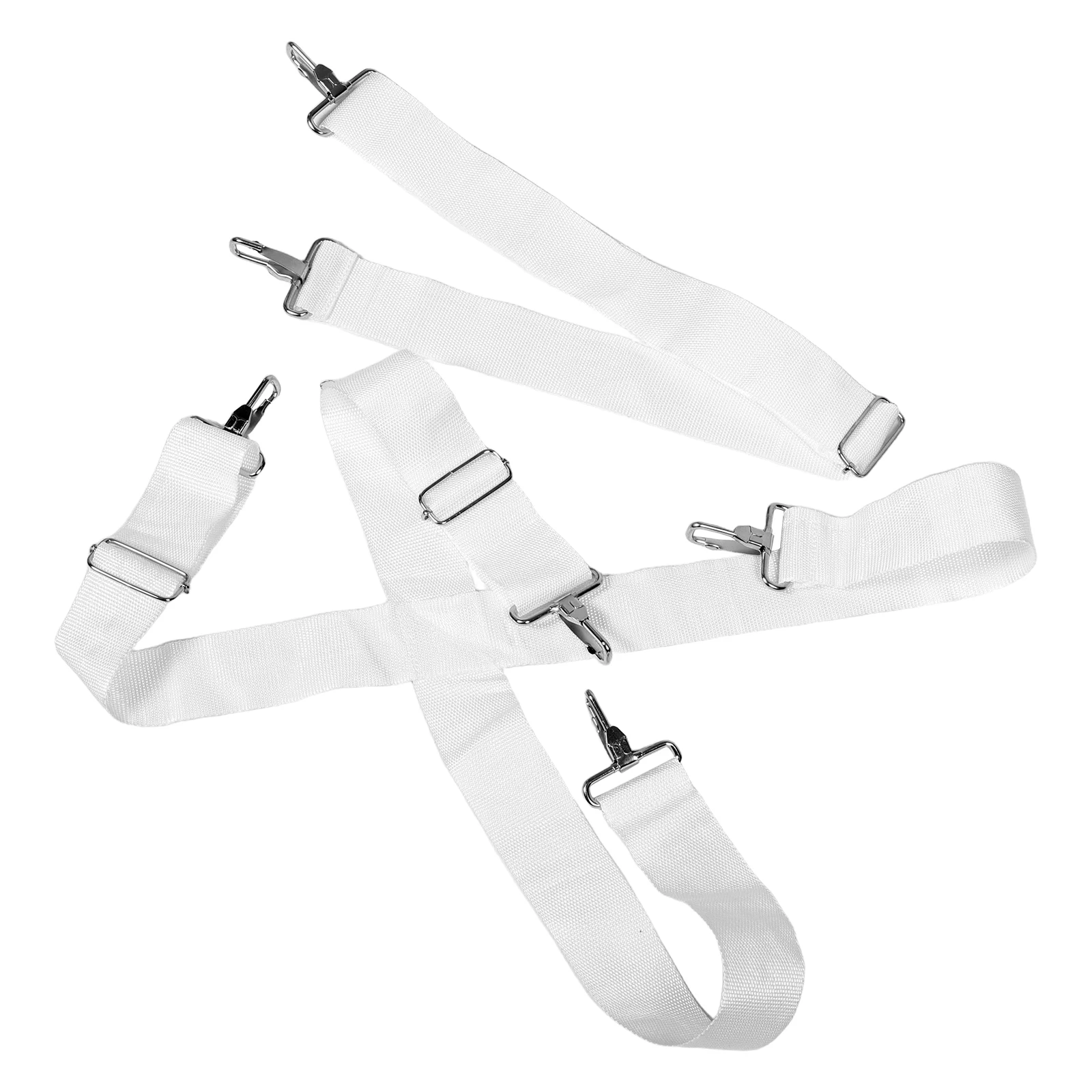 

2 Pcs White Snare Drum Strap Adjustable Oxford Cloth Harness Percussion Instrument Parts Drum Accessories Shoulder Sling