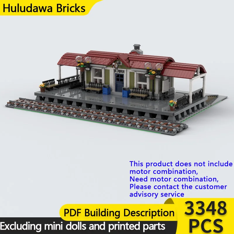

Модель городской улицы MOC: Конструктор с изогнутой крышей, железнодорожная станция, модульная технология, детский праздничный подарок, набор для сборки игрушек