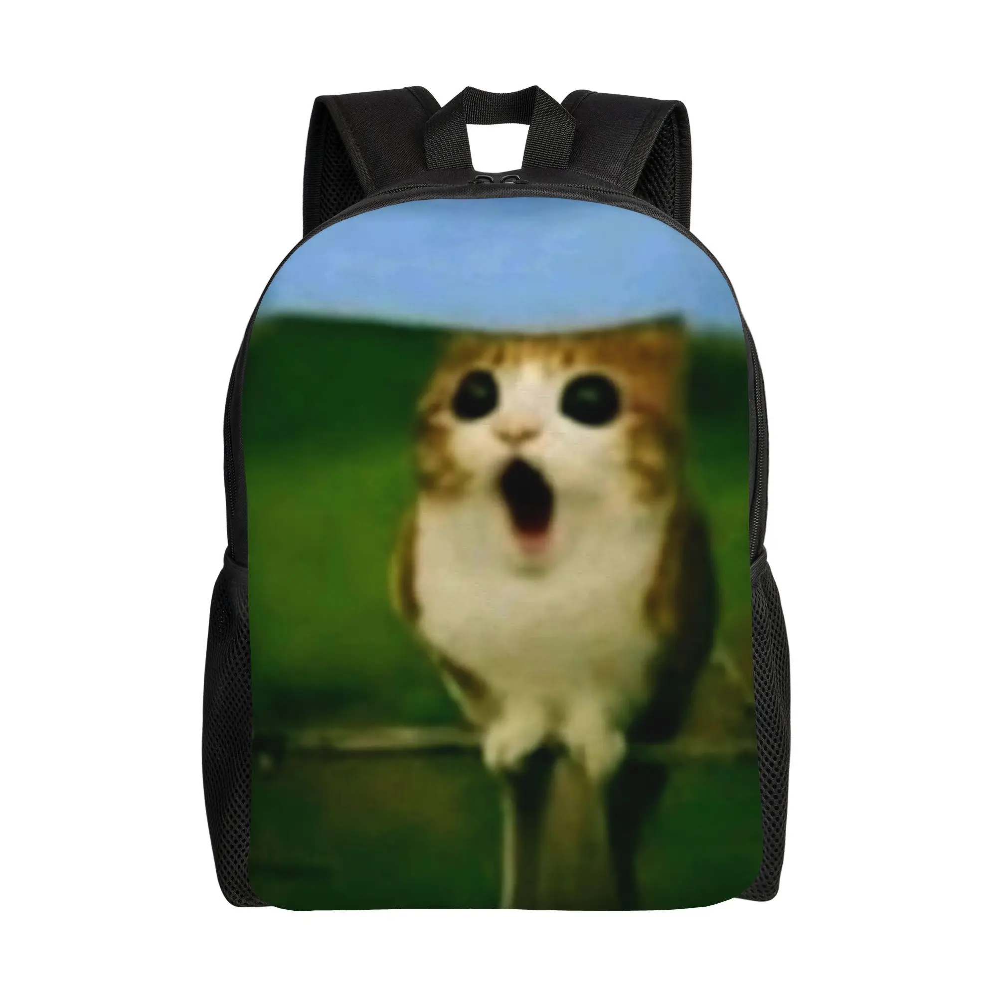 

Surprised Meowl cat Owl Casual Backpack Durable High School Daypack for Men Women College Canvas Bags