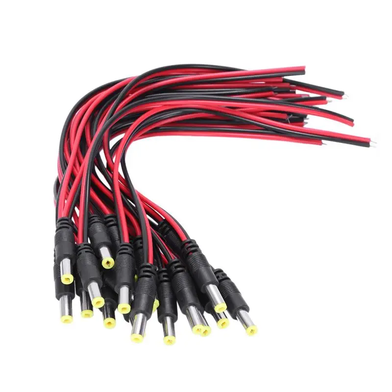 AT63-80 Pcs 5.5 X 2.1Mm Male DC Power Jack Plug CCTV Camera Power Connection Line