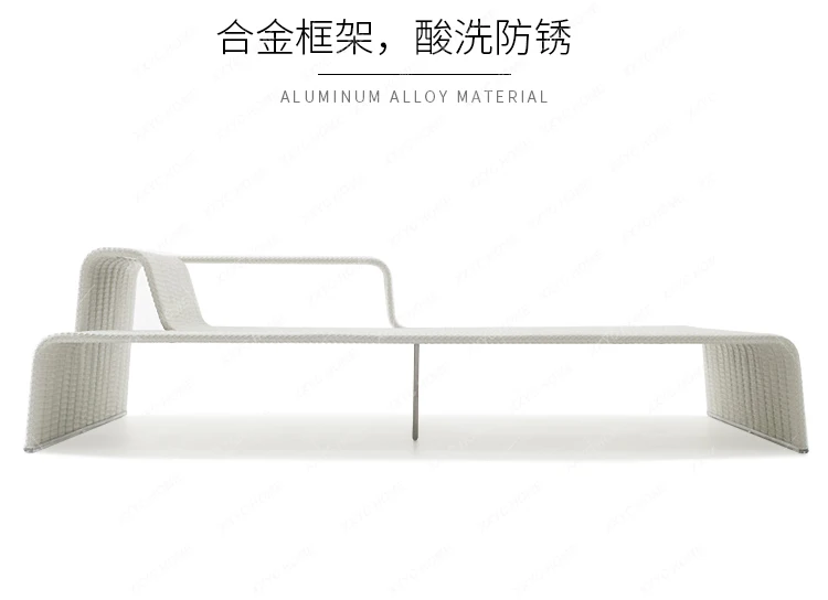 Rattan Bed Outdoor Imitation Rattan Leisure Lounger Bed Sofa Hotel Swimming Pool Beach Outdoor Bed