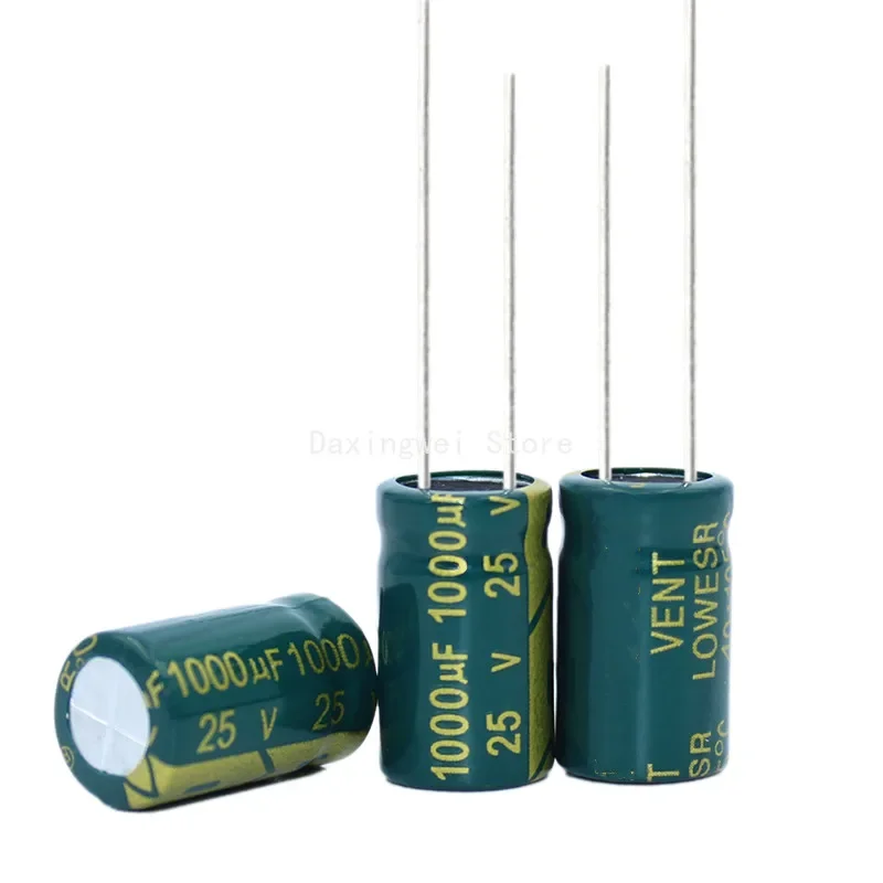20 قطعة 25V1000UF الألومنيوم مُكثَّف كهربائيًا 10x17 مللي متر 10x20 مللي متر عالية التردد منخفضة المقاومة مكثف