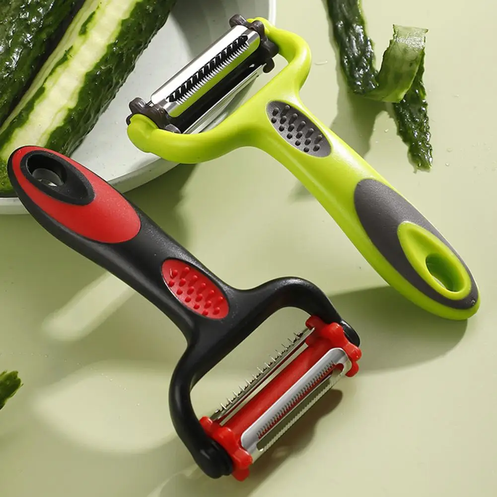 Multi-function Kitchen Tool 3-in-1 Vegetable Peeler 3-in-1 Fruit Vegetable Peeler with Double-knife Design for Shredding