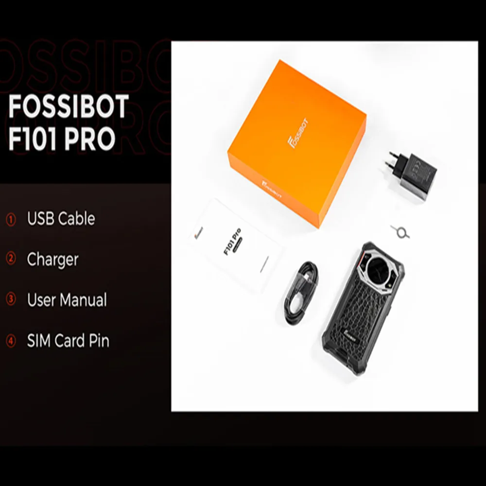 FOSSiBOT F101 Pro Rugged Smartphones Octa Core 8GB+128GB 5.45Inch HD Android 13 Mobile Phone 10600mAh 18W Fast Charge 24MP NFC