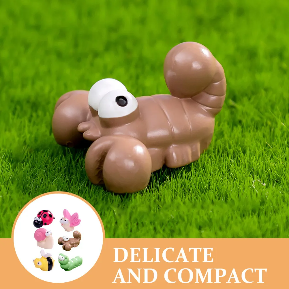 1Set Moss Landscape Animal Decor Resin Miniature Cartoon Garden Statue Compact Animal Ornament for Home Desk Garden