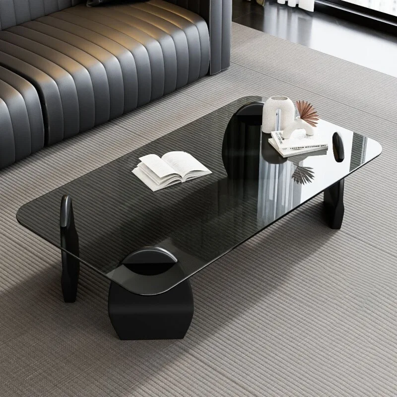 

Glass Minimalist Coffee Table Modern Style Vintage Nesting Side Table Storage Space Saving Stolik Kawowy Living Room Furniture