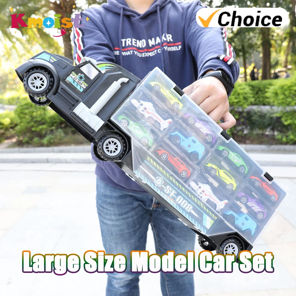 Model Car Children's Engineering Truck Tractor Garage Cars Container Truck Car Storage Car Goods Toys for Boy New Year Xmas Gift