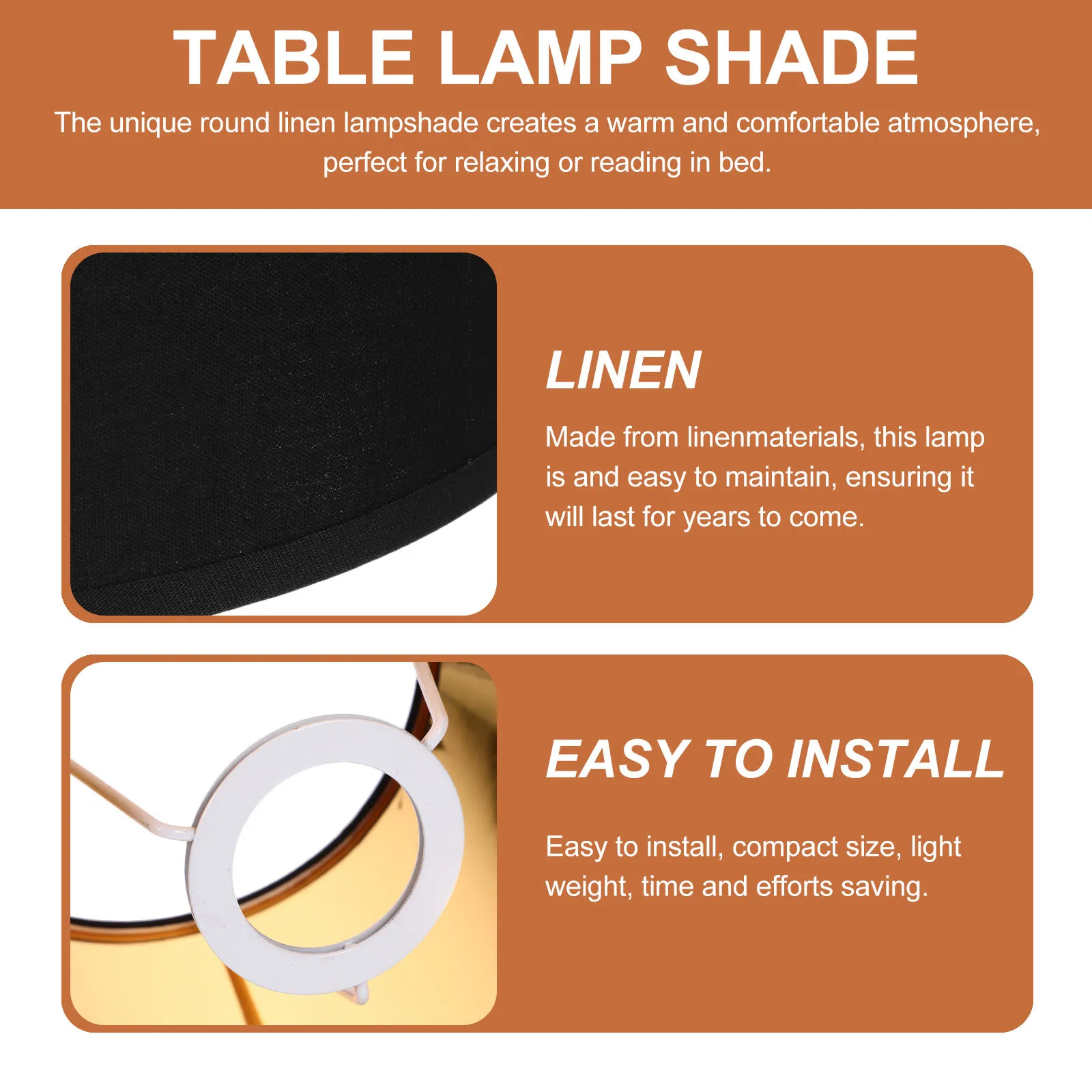 

Linen Lampshade 12 Inch Round Replacement Cover For Table Floor Bedside Lamp Modern Cloth Shade Drum Light Accessory