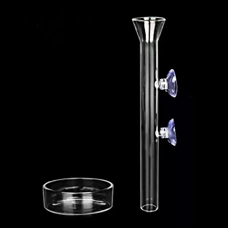 Glass Aquarium Feeder Tube Dish Transparent Fish Tank Shrimp Snail Food Feeder Bowl Aquarium Feeding Accessories Shrimp Feeders