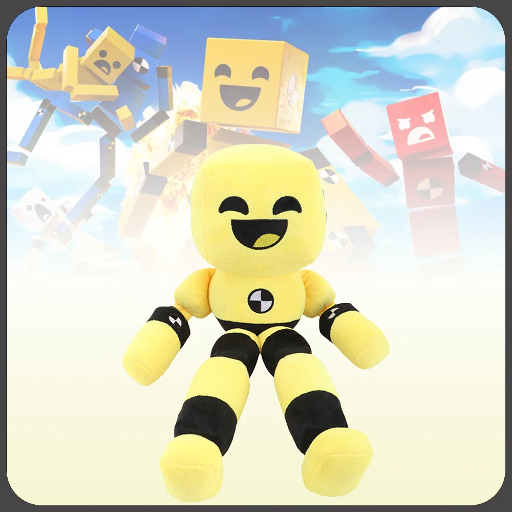 38cm Cute Dummy Danny Plush Toys Soft Fluffy Stuffed Anime Game Yellow Square Plush Dolls Home Decor Fans Kids Birthday Gifts