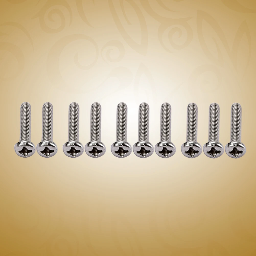 

50 PCS Electric Guitar Bridge Saddle Screws Replacement Electric Guitar Parts Accessory - 5x17mm (Silver)