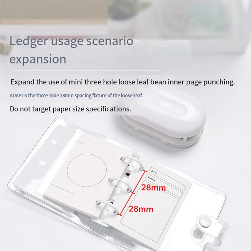 KW-Trio 3-Hole Paper Punch Handheld Mini Puncher DIY Handheld Paper Puncher Student Handmade Scrapbook Puncher