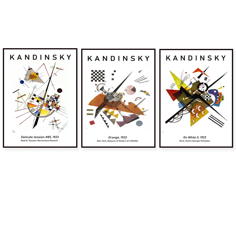 （Unframe 3PCS）-Kandinsky Poster, Imprimable, Ensemble de 6 tirages numériques, Kandinsky