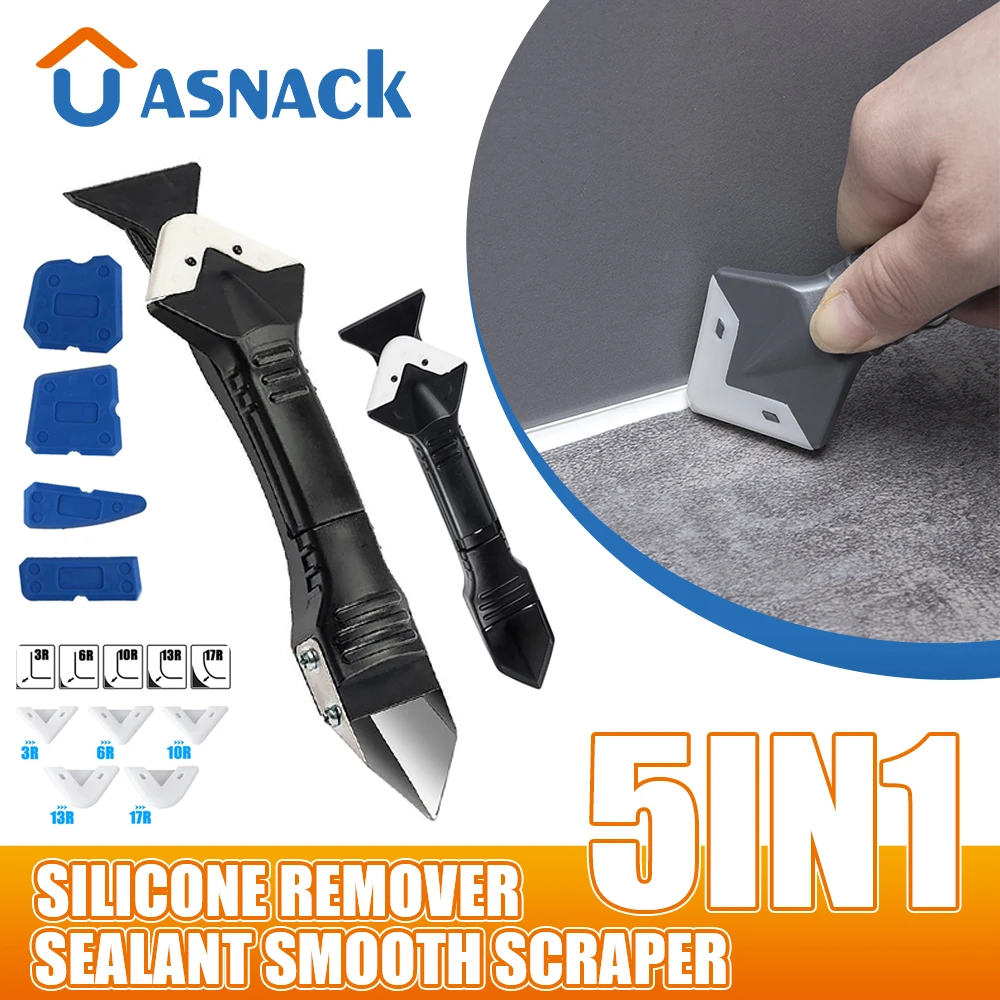 5 in1 Silicone Remover Sealant Smooth Scraper Caulk Finisher Grout Kit Tools Floor Mould Removal Hand Tools Set Sewing Spatula