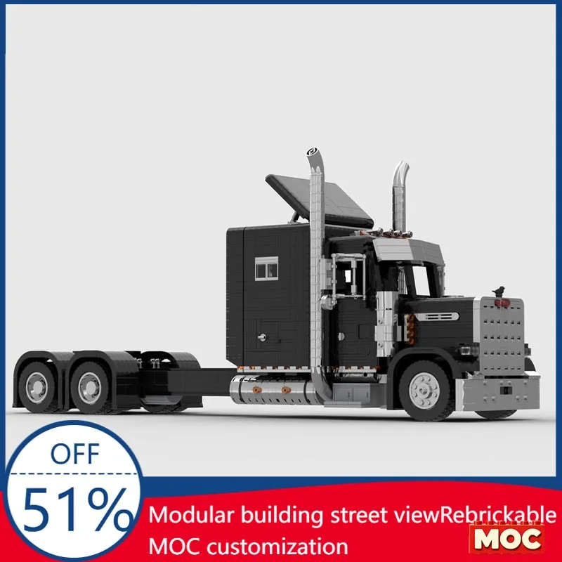 

NEW 2929PCS Peterbilt 379 Long Size Low Roof Semi-Truck MOC Model Custom Blocks DIY Assembly Educational Toy For Truck Fans Gift
