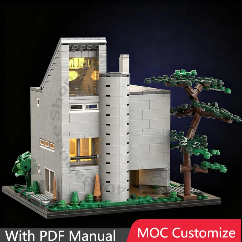 Set di Costruzioni da 752 Pezzi, Casa Gwathmey MOC, Blocchi Modulari Personalizzabili, Tecnologia Popolare, Mattoncini Semplici, Giocattolo Fai-da-Te, Regalo