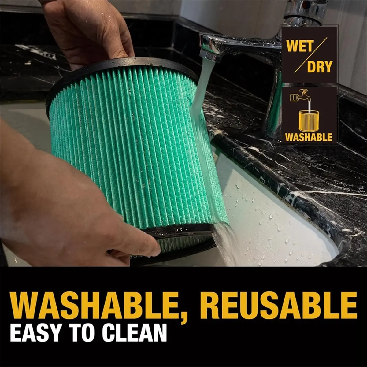 

(MEOF) Фильтр-картридж HEPA DXVC6914 для пылесосов DEWALT, сменный фильтр для пылесосов Dewalt для влажной и сухой уборки объемом 6-16 галлонов.