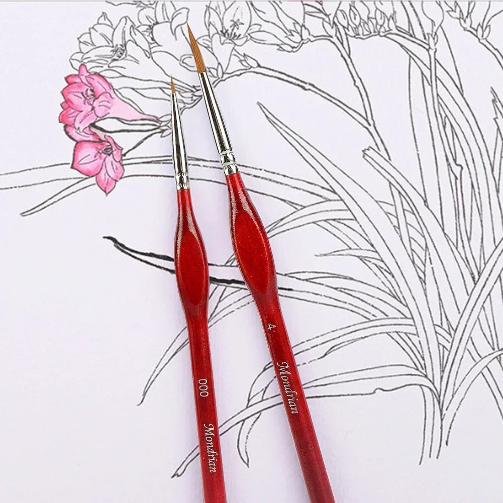 مجموعة فرش طلاء الشعر الاحترافية مكونة من 6/7 قطع - فرش فنية مصغرة لرسم فرشاة الرسم الزيتي الغواش لوازم فنية