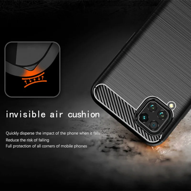 Carbon Fiber Shockproof Case For Huawei P40 Lite Silicone Case for p40lite Huawey Bumper Full Protective Back Cover Coque Fundas view 4
