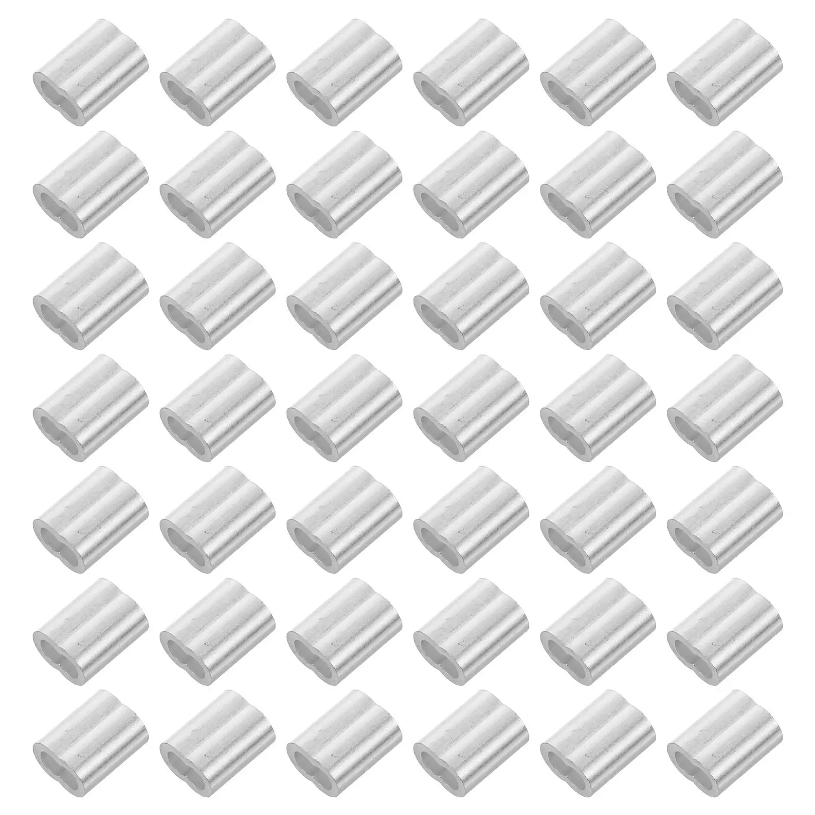 60Pcs Aluminum Crimping Loop Sleeves Wire Rope Ferrules Heavy Duty Safe Friction Grip Lightweight Easy Install Crimping Sleeve