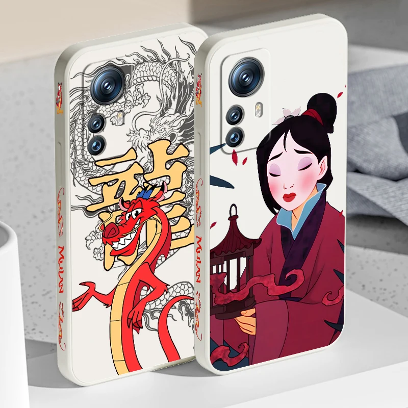 Disney Mulan Dragon Art Liquid Left Rope For Xiaomi Mi 14 13T 13 12T 12 11T 11i 11 A3 10T 10 9 Pro Lite Ultra 5G Soft