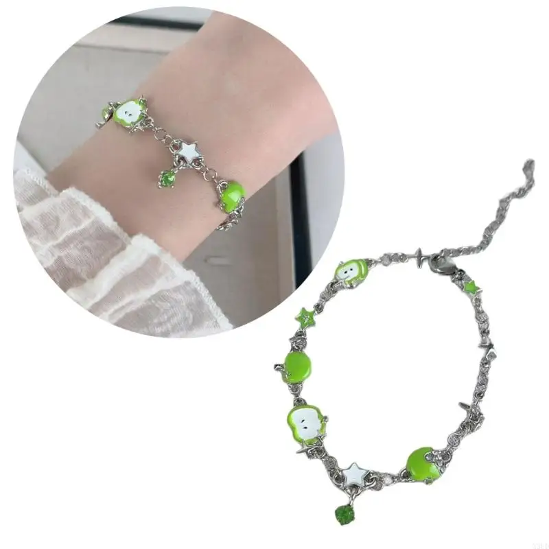 سوار أنيق بتصميم هندسي على شكل نجمة مجوهرات أنيقة من سبائك الراتنج خفيفة الوزن باللون الأخضر لملابس الحفلات غير الرسمية #3