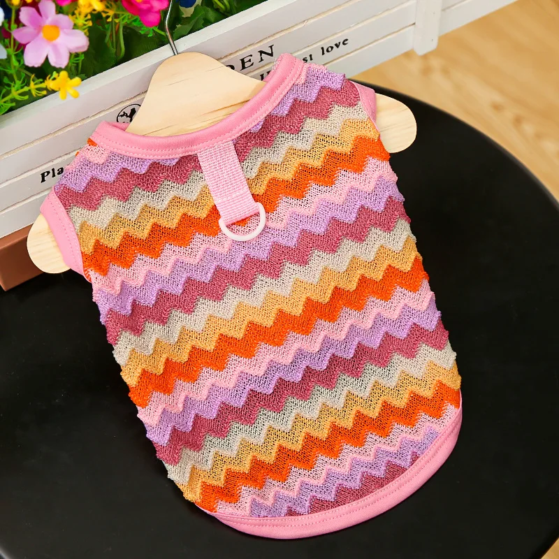 

Summer Shirt for Dogs Puppy Clothes Bichon Frise Chihuahua Stripe Dog Sweatshirt Dog Cooling Vest for Small and Medium Dogs