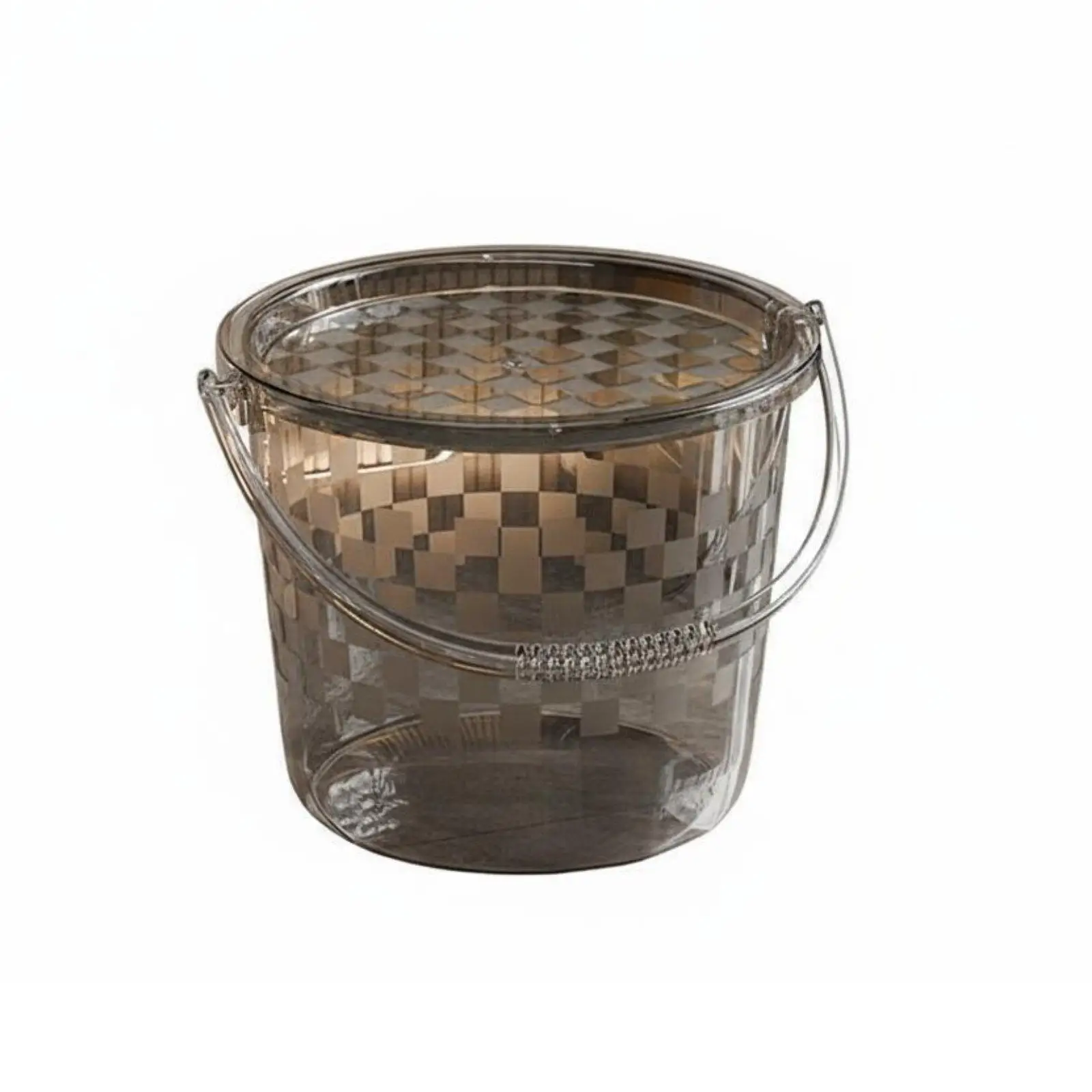 Heavy Duty PET Plastic Bucket with Splash Guard Lid and Space Saving Stackable Design for Dorm and Living Room