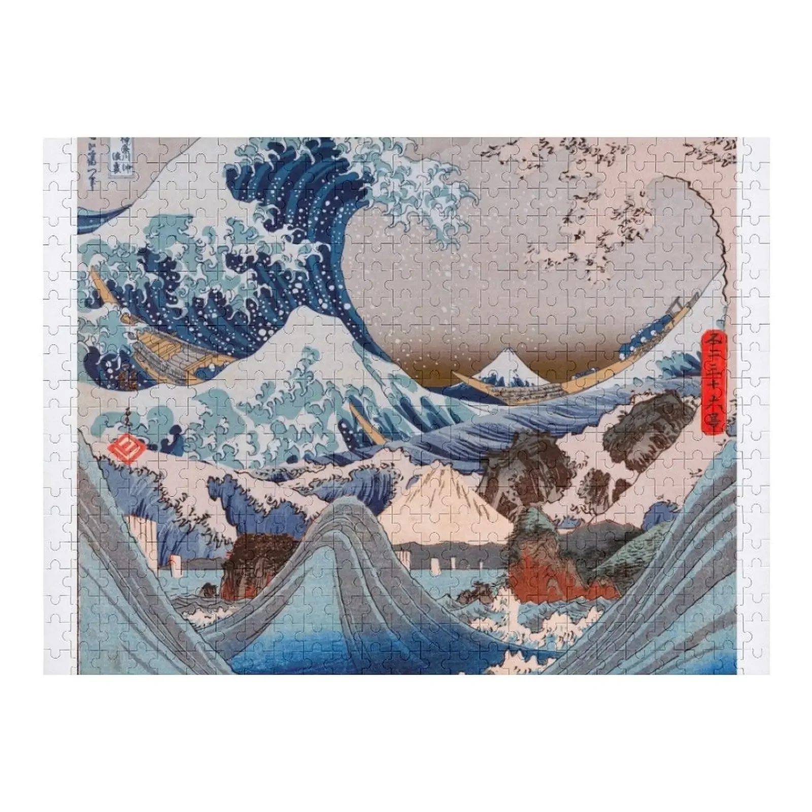 

Головоломка Hiroshige & Hokusai, персонализированные детские подарки, головоломка для детей и взрослых, деревянная головоломка