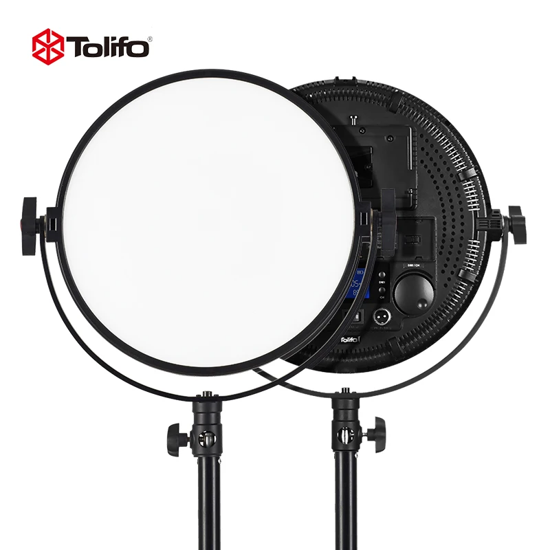 TOLIFO R-S60RGB Studio Photography Fill Light APP Control Round Panel Soft Full Color RGB LED Video Light Support DMX512