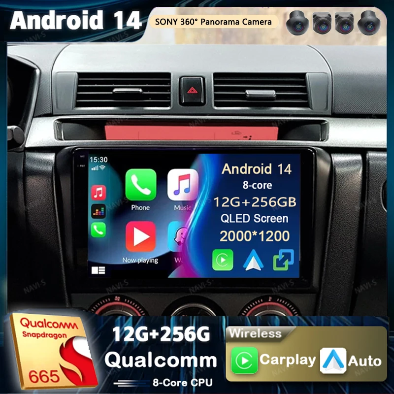 

Android 14 For Mazda 3 I BK 2003-2009 2K QLED Android Car Radio Multimedia Video Player GPS AI Voice 4G CarPlay Head Unit Stereo