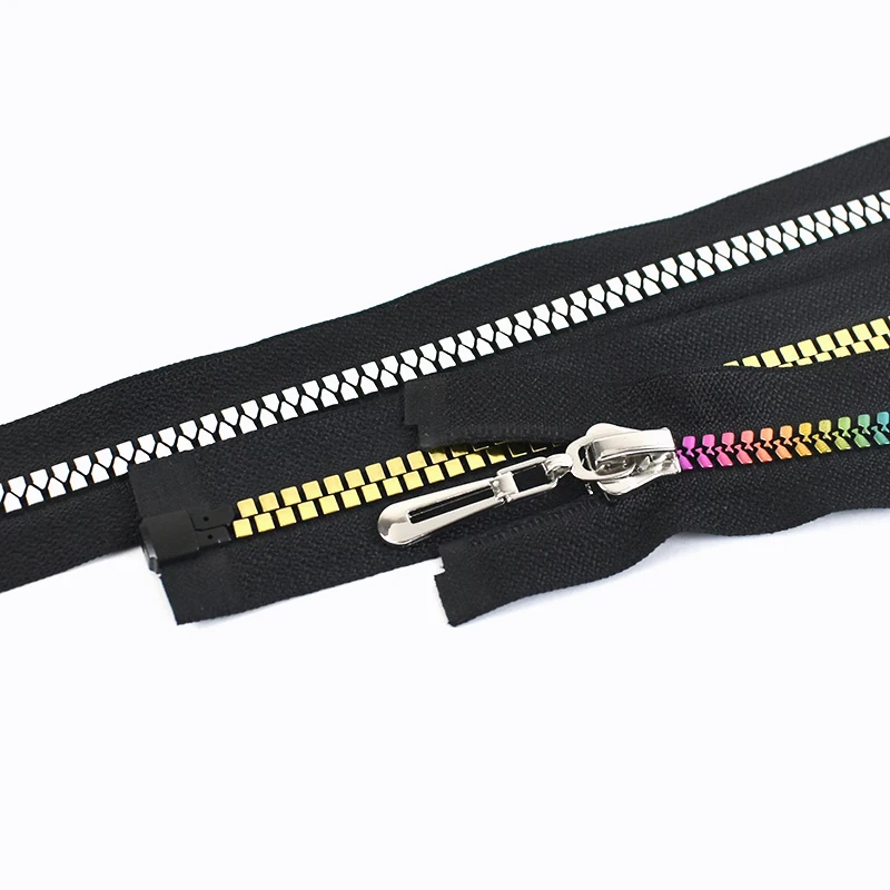

3Pcs 80cm 8# Resin Zipper Open-End Decorative Rainbow Zip Bag Jacket Clothes Sewing Zippers Accessories DIY Garment Repair Zips
