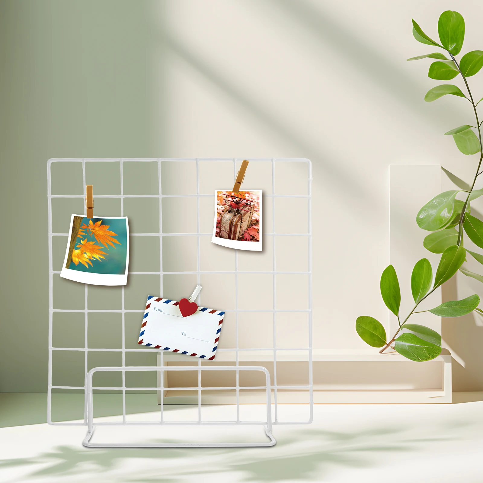 2 Pcs Display Stand Desktop Wire Grid Frame Iron Panel Organizer Tabletop Photo