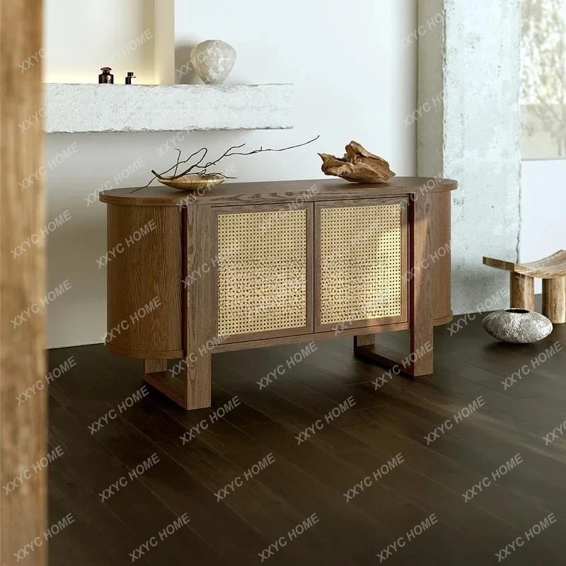 QQModern and simple Zhongdao cabinet display cabinet beauty salon display perfume essential oil rattan weaving fragrant table