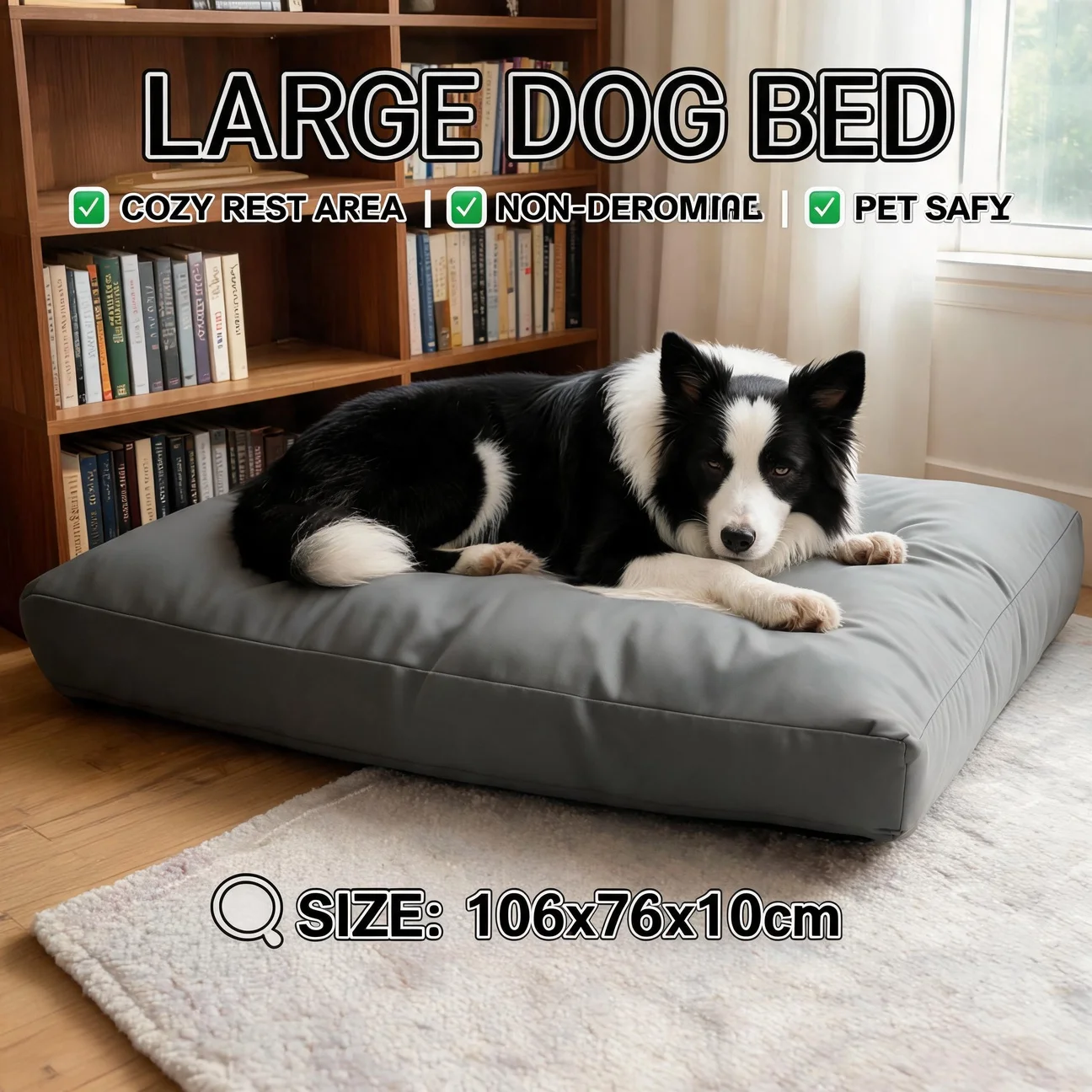 Luxury Dog Bed Large Pet Mat Four Seasons Universal Outdoor Canvas Anti Chewing Pet Box Mat for Small Medium Dog Cat 106x76x10cm