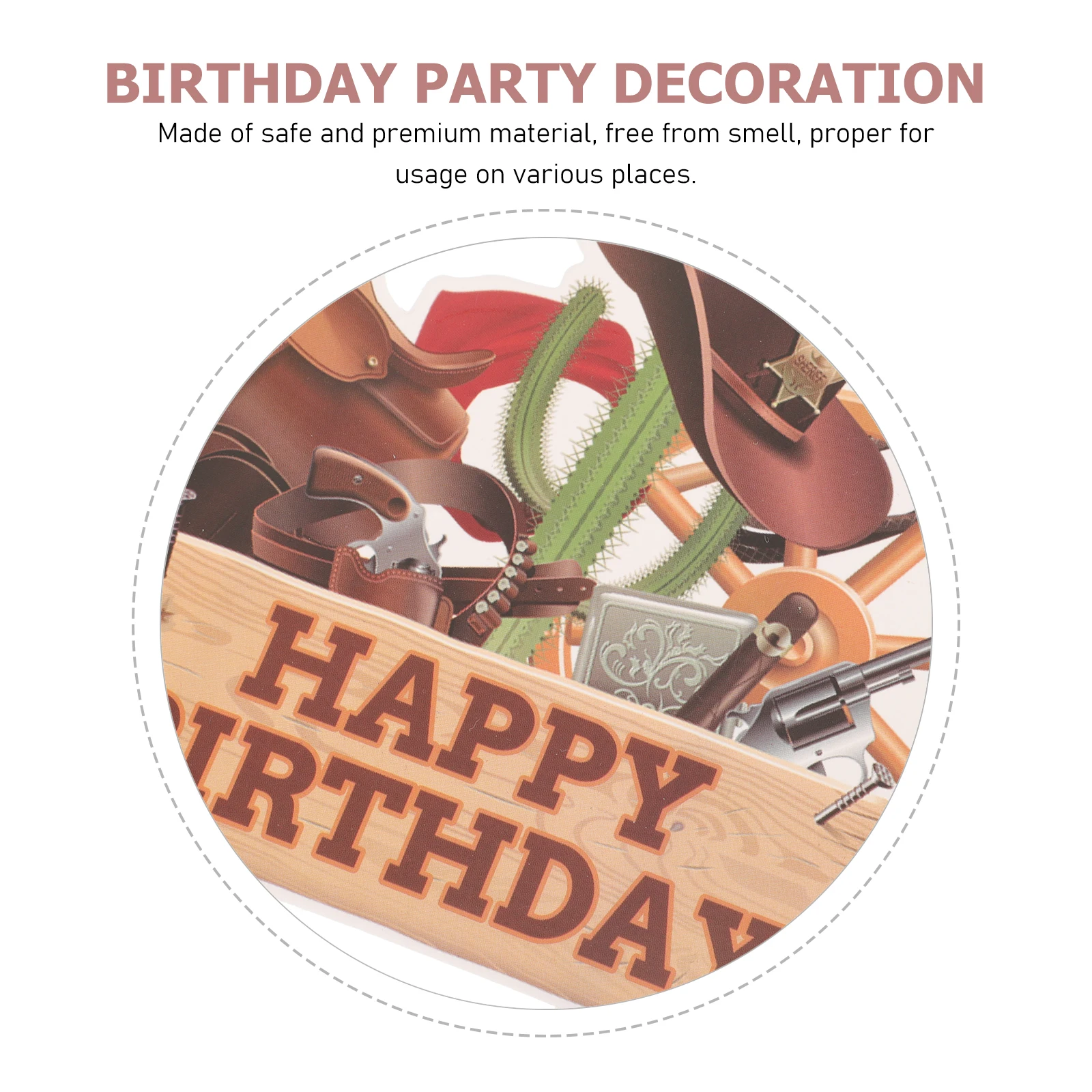 

1 set 1 Set Western Theme Party Decor Birthday Banner Cake Picks Latex Balloons Cowboy Party Supplies For Birthday Shower
