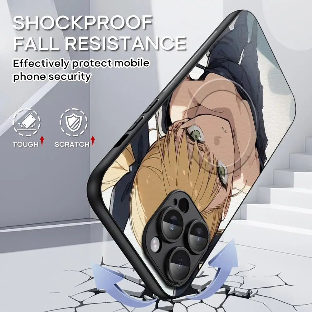 Kaiju No 8 japan hot anime Phone Case For iPhone 16 15 14 13 12 11 Plus Pro Max  High-end Luxury Magsafe Sheepskin