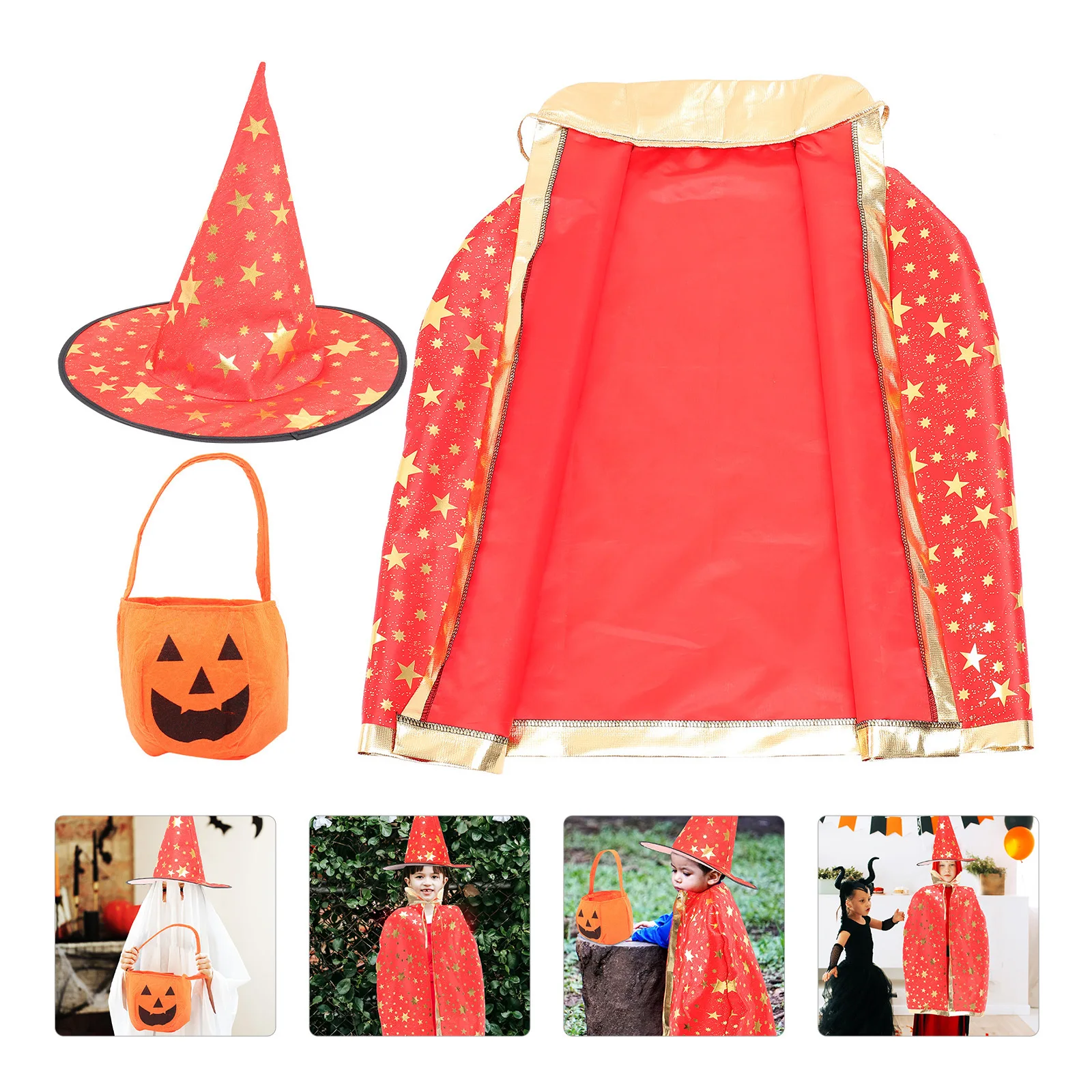 

1 комплект, накидка с тыквой на Хэллоуин, шляпа, детский костюм, косплей, вечерние волшебники, сценический декор, детский набор инструментов, костюмы на Хэллоуин