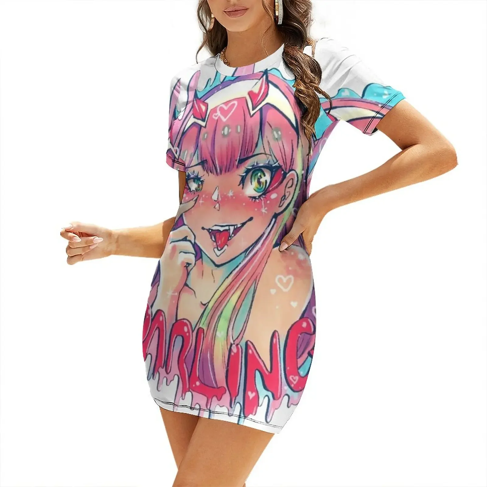 

Darling in the Franxx Zero Two Short-Sleeved Dress Women's clothing Beachwear dresses for womens 2026