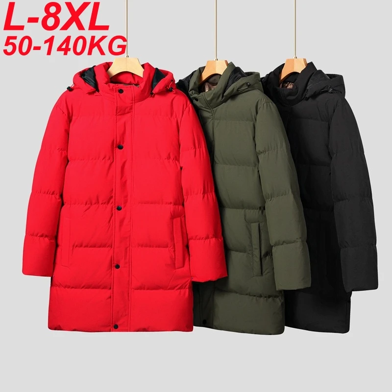 Big Size 8xl Winter Parkas Men Graphene Liner Thick Warm Jacket Casual Warm Padded Cargo Coats Male Long Windbreak Outerwear