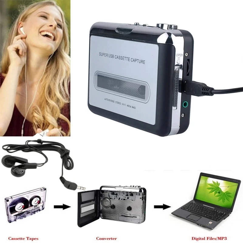 Original Genuine Ezcap 218 Tape to PC Old Cassette to MP3 Format Converter Audio Recorder Capture card box Walkman Music Player