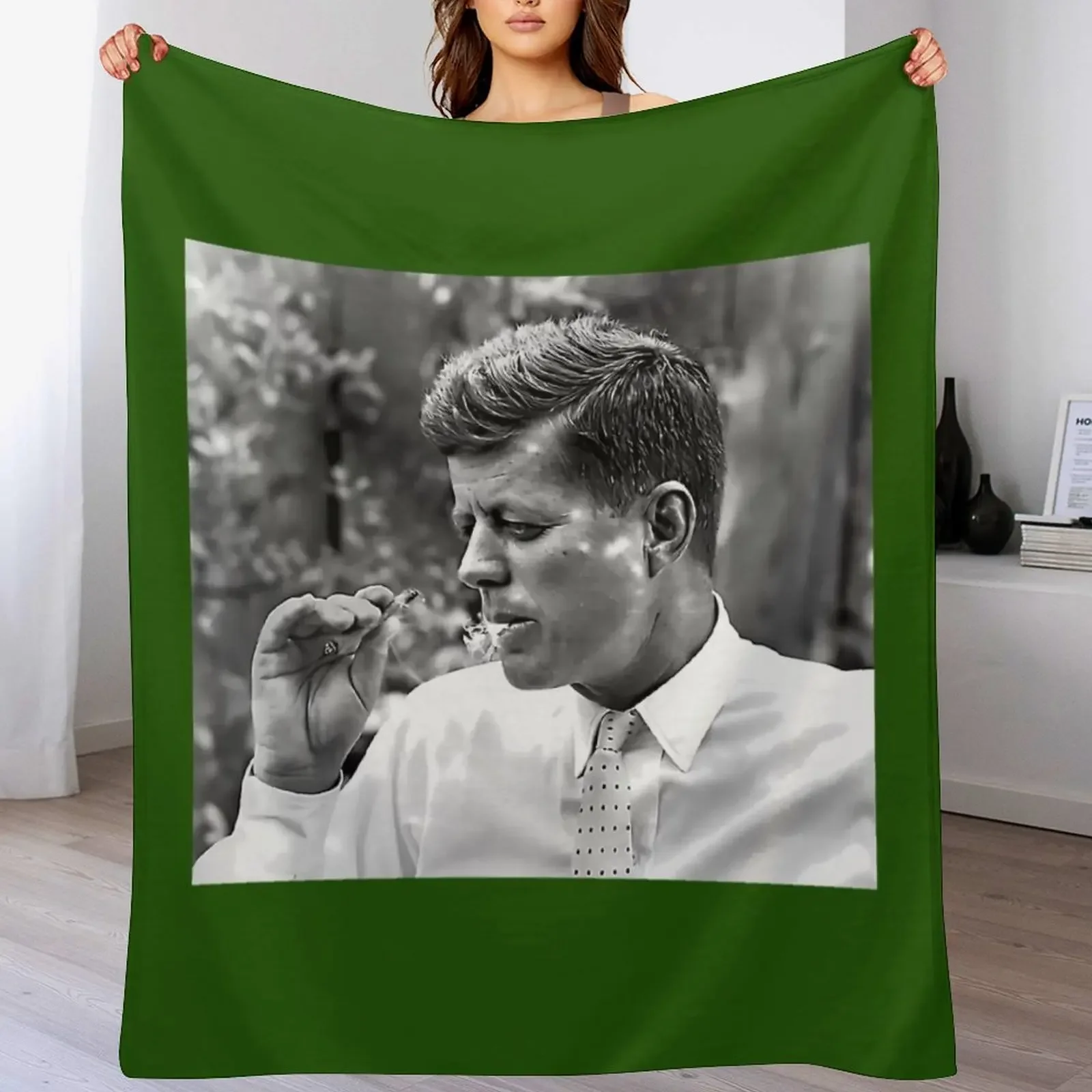

JFK Smoking Throw Blanket Blankets For Bed Comforter Luxury Thicken Soft Beds Blankets