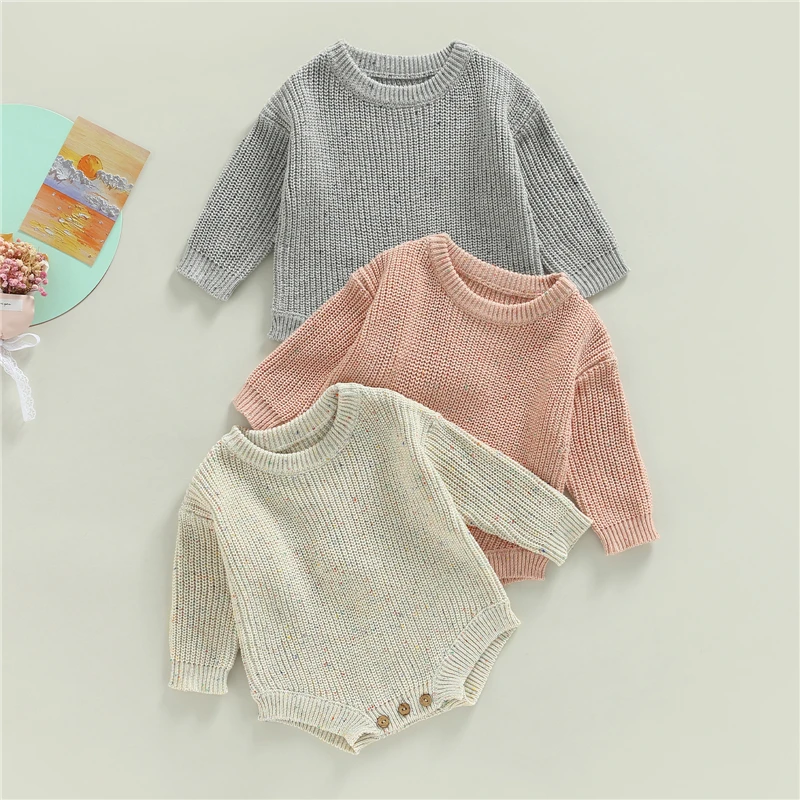 Baby Rompers Cotton Knit Clothes Newborn Infants Playsuits Boys and Girls Sweater Jumpsuits Babies Clothing 0-24 Months