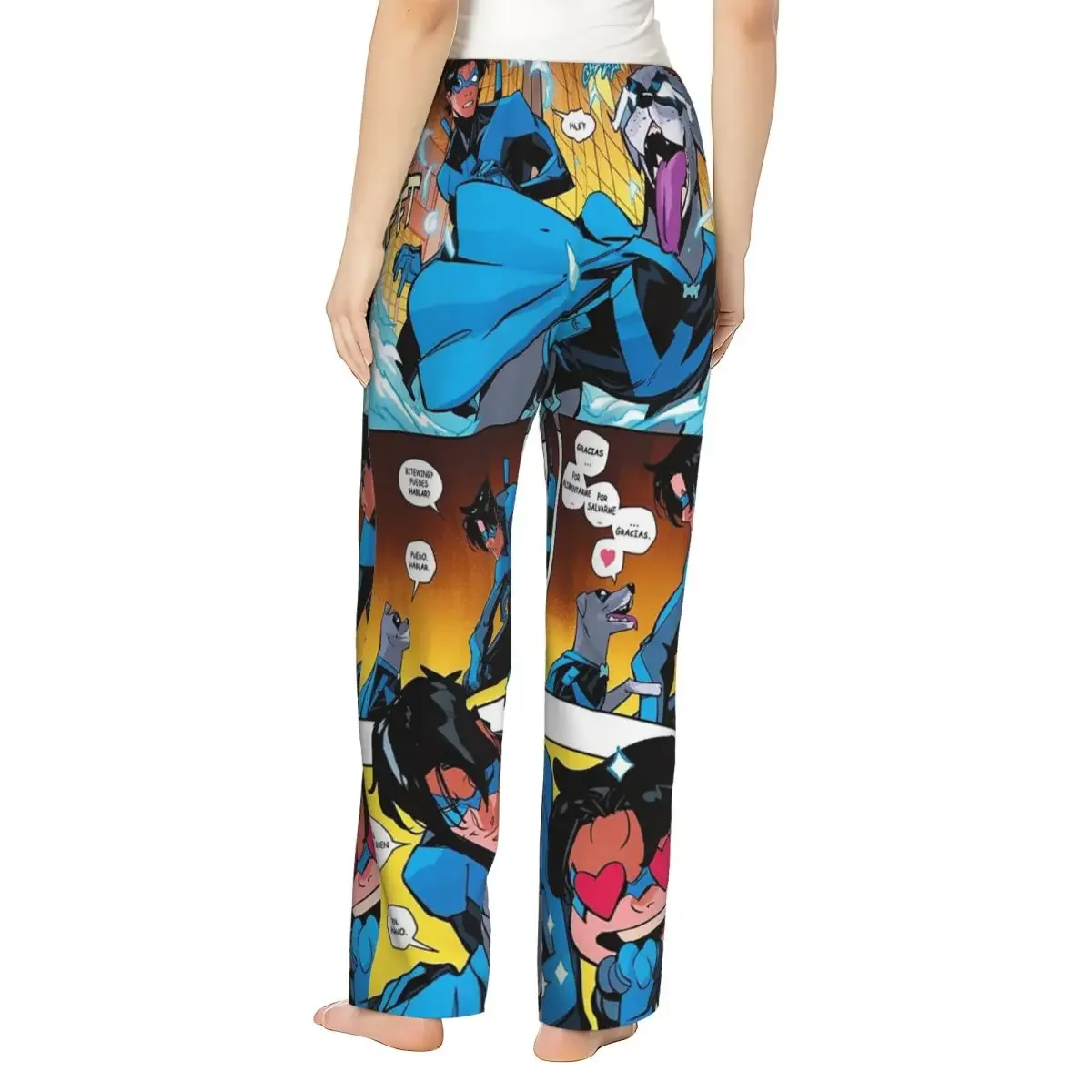 Custom Nightwing And Bitewing Women Pajama Pants Lounge Sleep Sleepwear Bottoms with Pockets