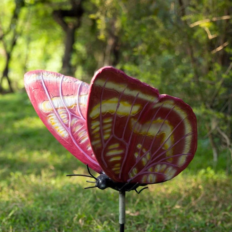 Customized Luminous Funny Outdoor Sculpture ornaments New Design Fiberglass Butterfly Sculpture