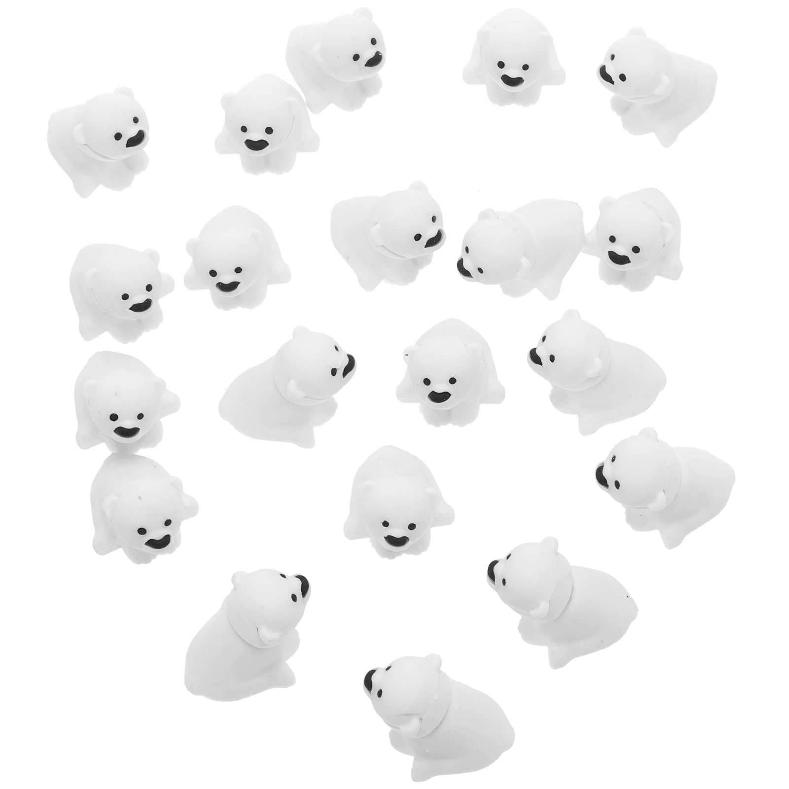 

20 Pcs Polar Bear Erasers White Rubber Novelty Miniature Valentine Party Supplies Animal Puzzle Safe Eco Student