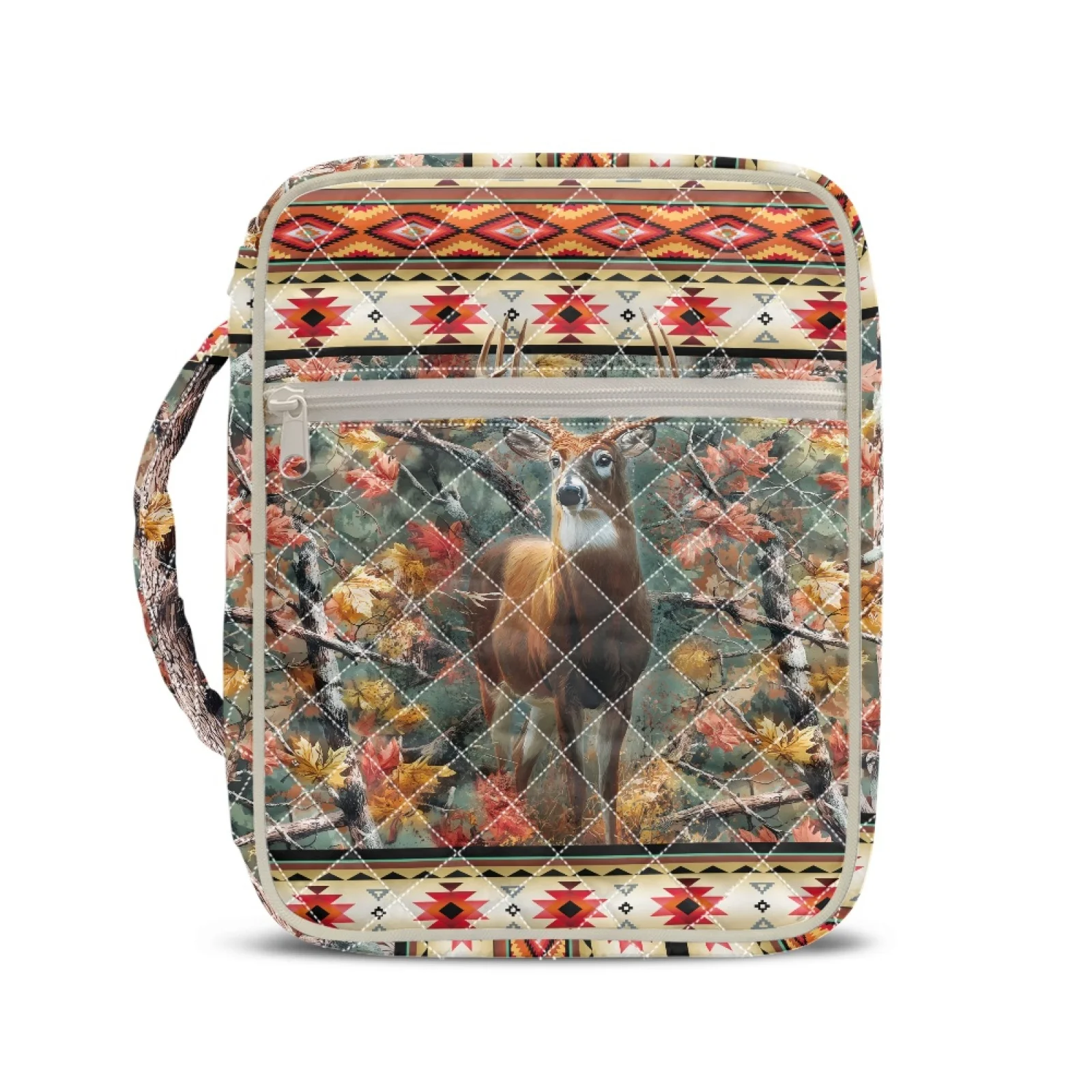 Coloranimal Deer Print 2026 Trending Bible Study Bag for Women Washable Quilted Bible Tote Bags