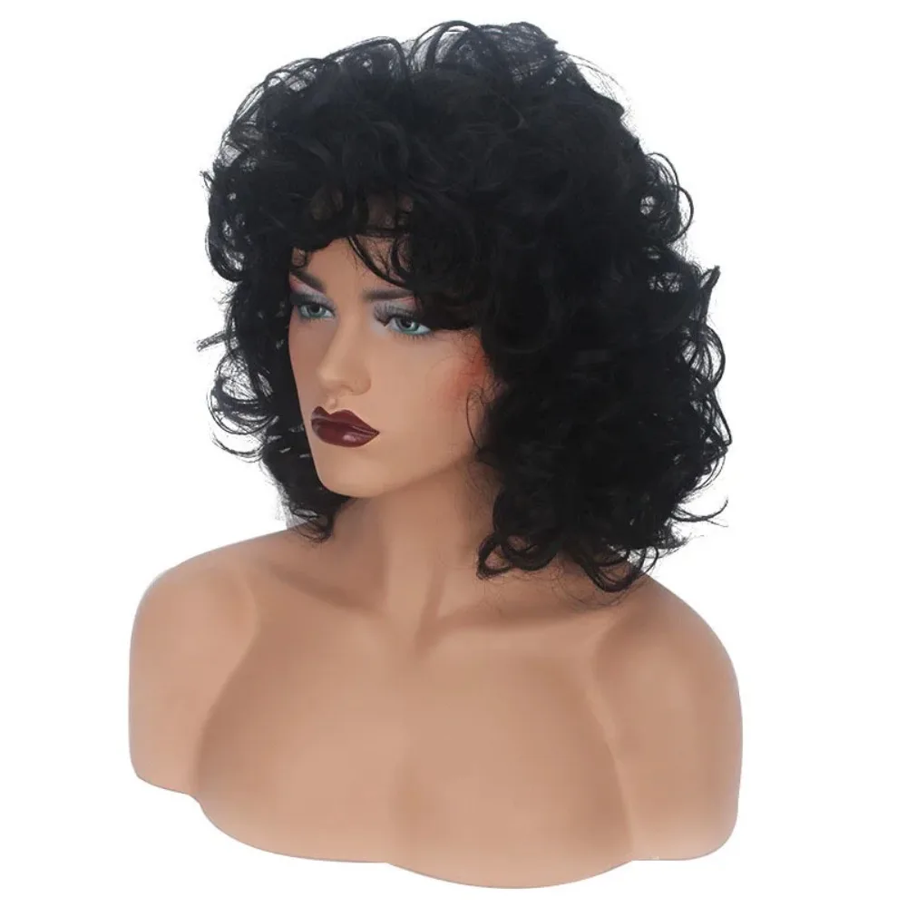 Synthetic Curly Wig Natural Kinky Afro Style Heat Resistant Fiber Wig for Women Glueless Daily Party Use