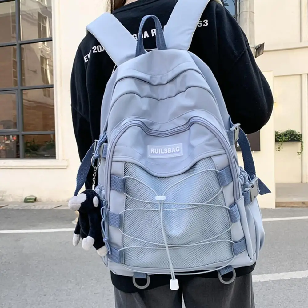 

Multi-pocket Backpack Fashionable Korean Style High School Backpack for Teen Girls with Capacity Multi-pockets Design Wide